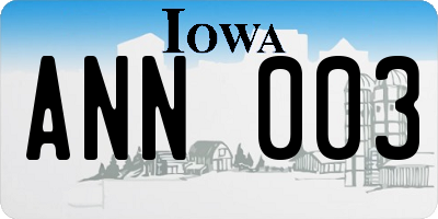 IA license plate ANN003