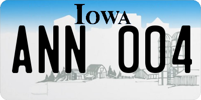 IA license plate ANN004