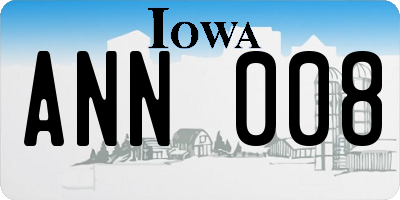 IA license plate ANN008