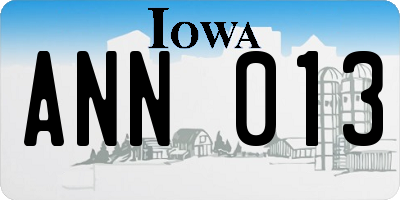 IA license plate ANN013