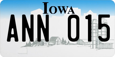 IA license plate ANN015