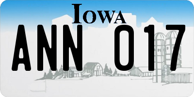 IA license plate ANN017