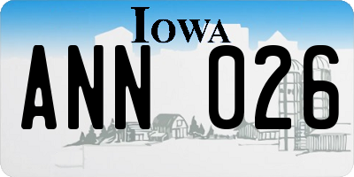IA license plate ANN026
