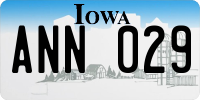 IA license plate ANN029