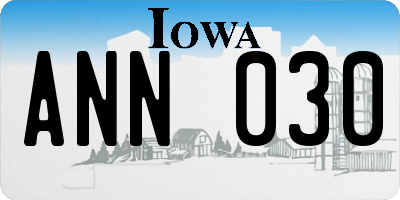IA license plate ANN030