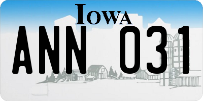 IA license plate ANN031