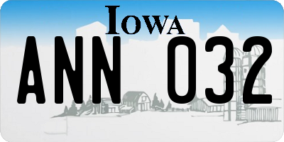 IA license plate ANN032