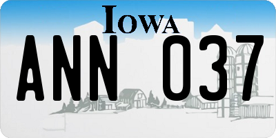 IA license plate ANN037