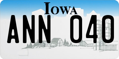 IA license plate ANN040