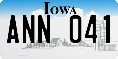 IA license plate ANN041