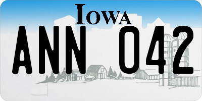 IA license plate ANN042