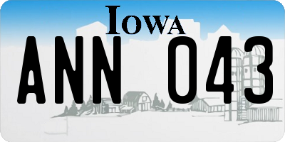 IA license plate ANN043