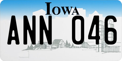 IA license plate ANN046