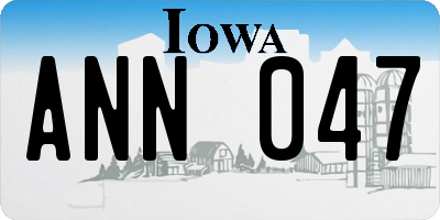 IA license plate ANN047