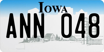 IA license plate ANN048