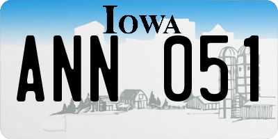 IA license plate ANN051