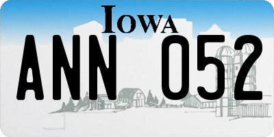 IA license plate ANN052
