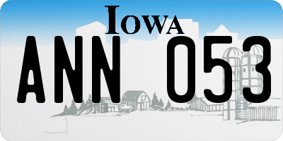 IA license plate ANN053