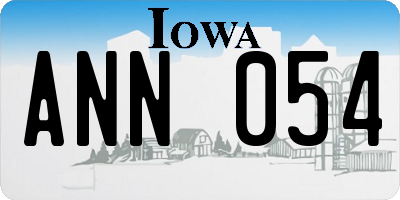 IA license plate ANN054