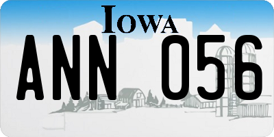 IA license plate ANN056