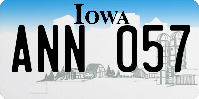 IA license plate ANN057