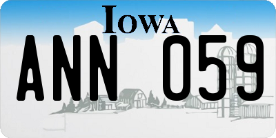 IA license plate ANN059