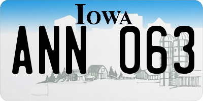 IA license plate ANN063