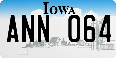 IA license plate ANN064