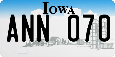 IA license plate ANN070