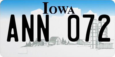 IA license plate ANN072