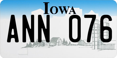 IA license plate ANN076