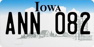 IA license plate ANN082