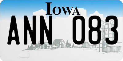 IA license plate ANN083