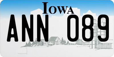 IA license plate ANN089