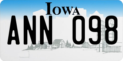IA license plate ANN098