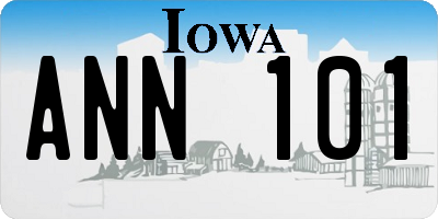 IA license plate ANN101