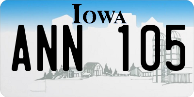 IA license plate ANN105