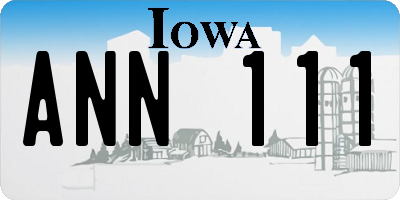 IA license plate ANN111