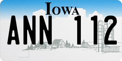IA license plate ANN112