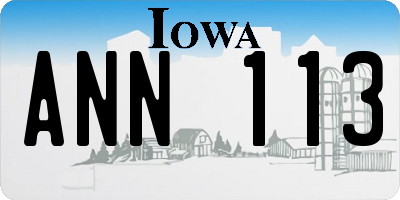 IA license plate ANN113