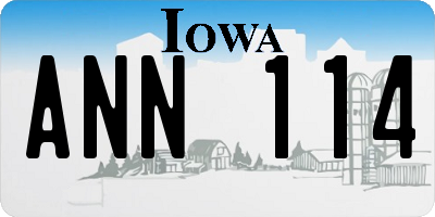 IA license plate ANN114
