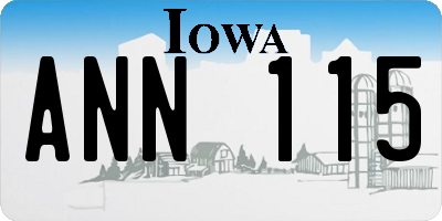 IA license plate ANN115