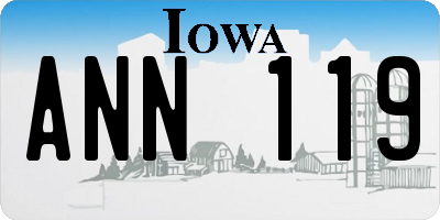 IA license plate ANN119