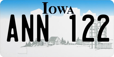 IA license plate ANN122