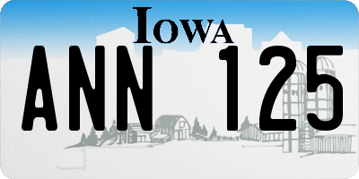 IA license plate ANN125
