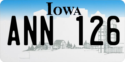 IA license plate ANN126