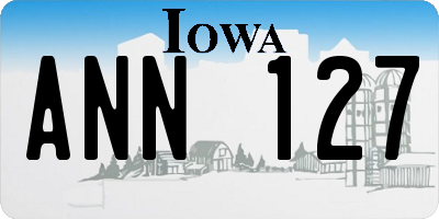 IA license plate ANN127