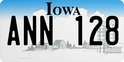 IA license plate ANN128