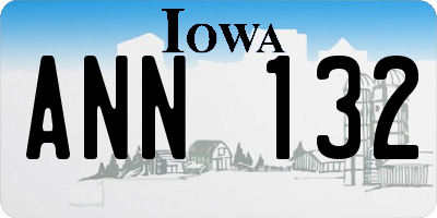 IA license plate ANN132