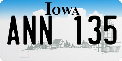 IA license plate ANN135